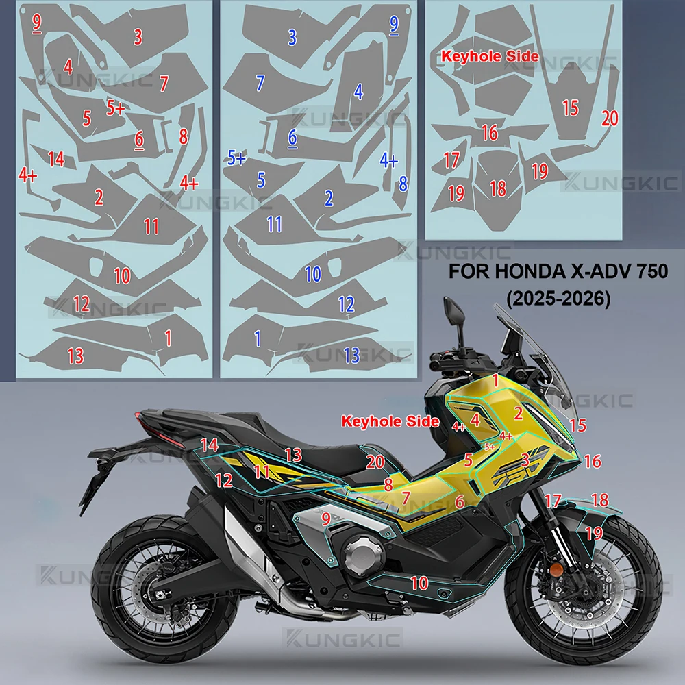 

Защитная пленка из ТПУ для мотоцикла HONDA X-ADV 750 2025-2026, матовая, прозрачная, антицарапийная, для защиты лакокрасочного покрытия (PPF)