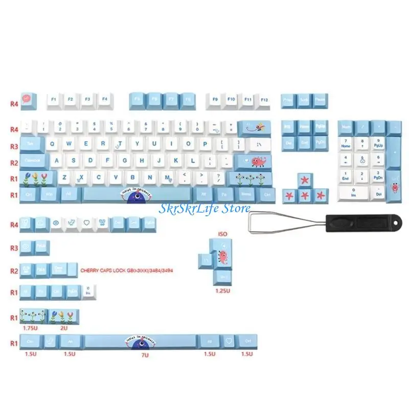 e65e pbt keycaps cherry profile 135-keydye sub cartoon/game for mechanical keyboard #2