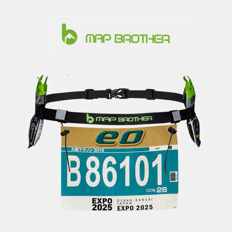 

MAP BROTHER M3020 Unisex Running Race Number Belt Waist Pack Bib Holder Triathlon Marathon Cycling Motor Reflective Belt 6 Loops