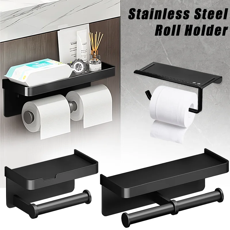 Toilet Paper Holder Wall-Mounted Aluminum alloy Toilet paper holder tissue rack Bathroom tissue holder Bathroom Accessories