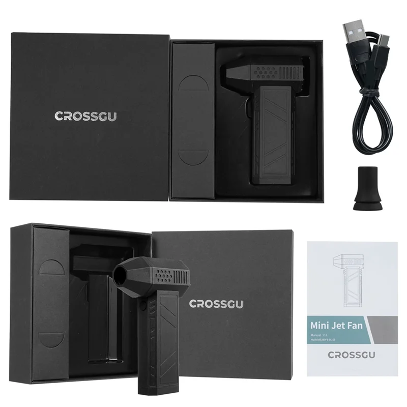 

A97I-For CROSSGUN Turbo Jet Fan Handheld Violent Fan 4-Speed Adjustable 130000RPM With LED Lighting For Car Cleaning