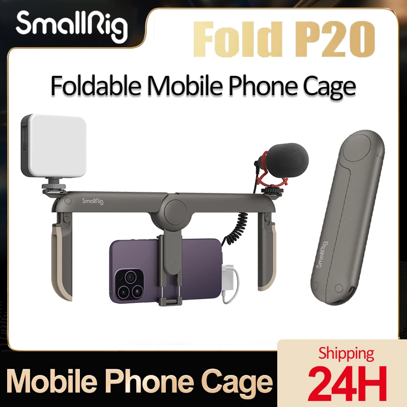 

SmallRig Fold P20 Universal Foldable Mobile Phone Cage Smartphone Bird Cage with Cold Shoe&1/4"-20 Screw for iphone Pro Xiaomi