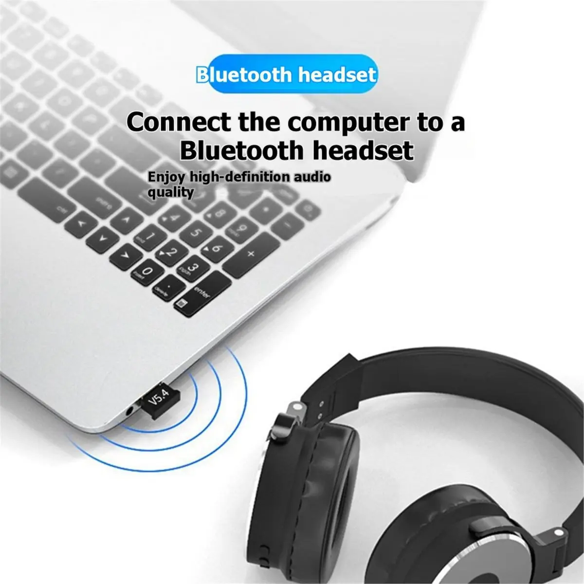 ABAN USB Bluetooth 5.4 Adapter Audio Dongle Adapter Mini USB Wireless Receiver Transmitter for PC Laptop Driver Free