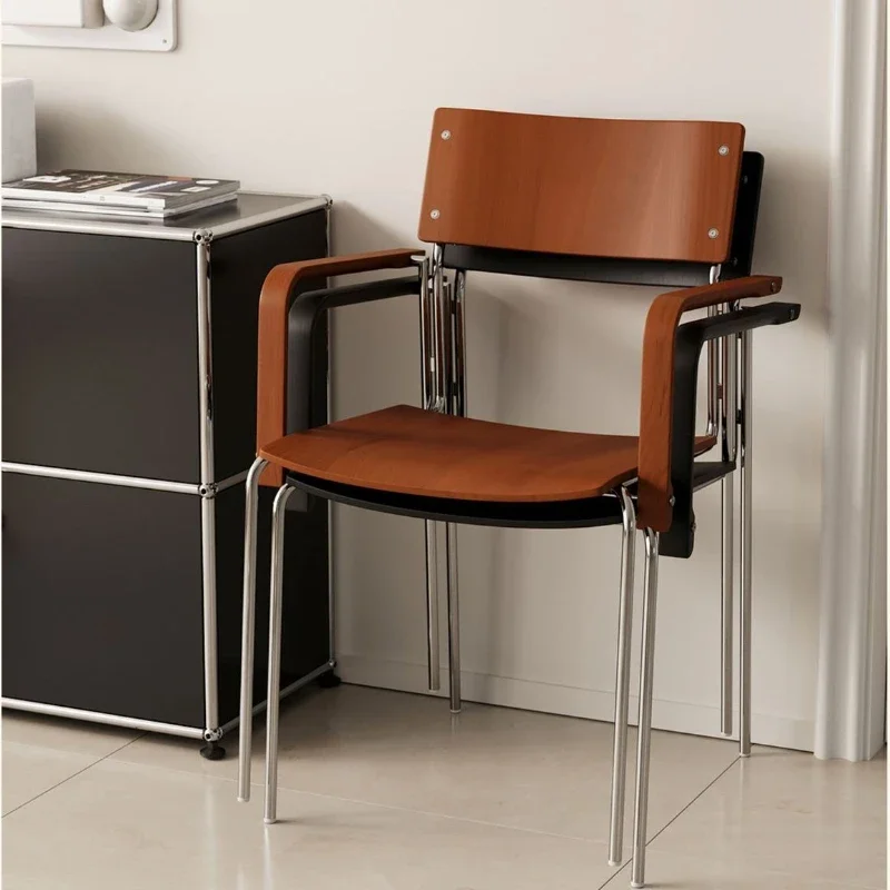 Medieval Style Dining Chair High-end Bauhaus Designer Armchair Solid Wood Backrest Living Room Chair
