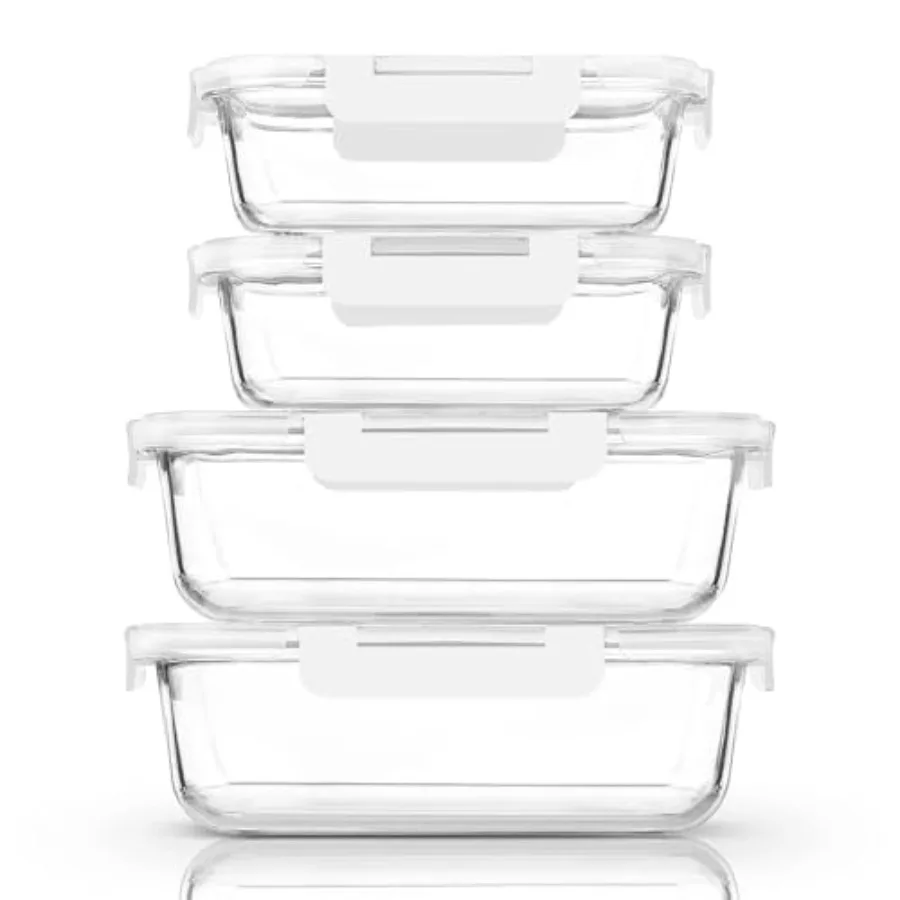 

80 oz and 36 oz]Extra Large Glass Food Storage/Baking Containers Set with Lids, 2 Pack 80 oz 10 cup and2 Pack 36 oz (4.5 cup)Ai