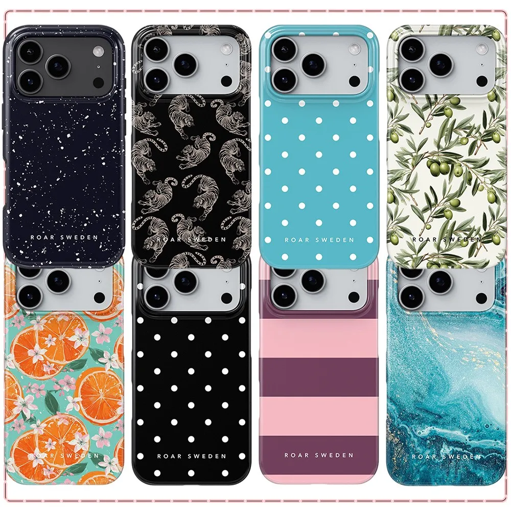 Roar Sweden Orange Citrus Phone Case for Samsung Galaxy S20 S23 S24 S25 S26 FE Plus Ultra Edge 4G 5G Luxury Double-layer Cover