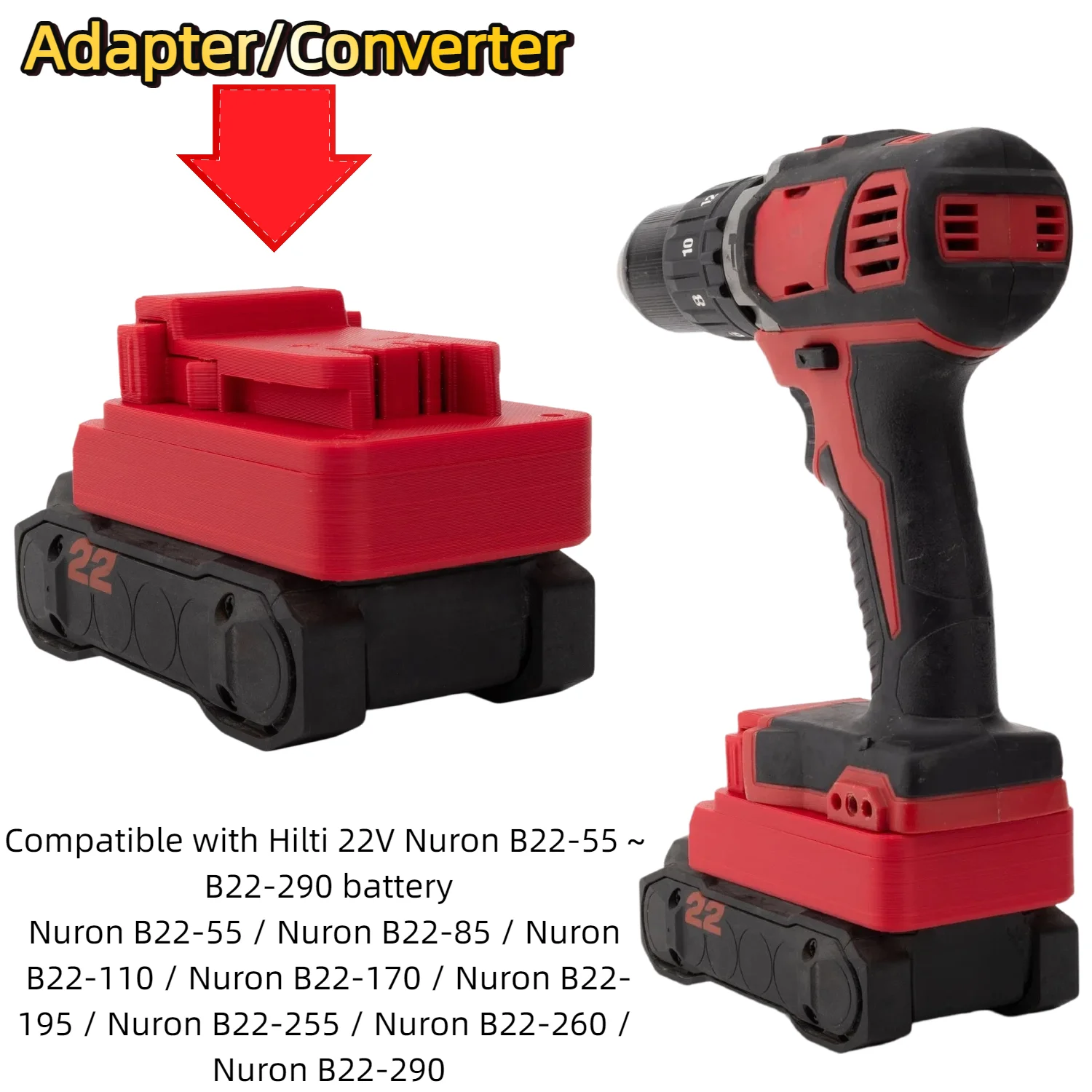 Power Tools Hilti - Adattatore/convertitore per batterie Hilti 22V Nuron