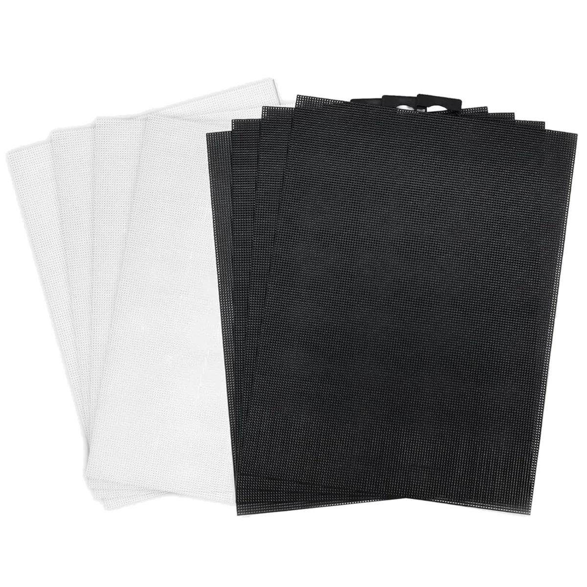 8 Pcs 14 CT Plastic Mesh Canvas Sheets Plastic Mesh, Plastic Mesh Sheets for Embroidery Crafting,(28cmx21cm Black White) M