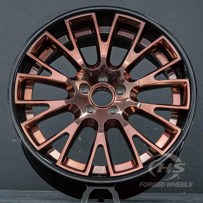 2-Piece 5*112 5*120 Custom Carbon Fiber Lightweight Forged Racing Car Wheels Rims