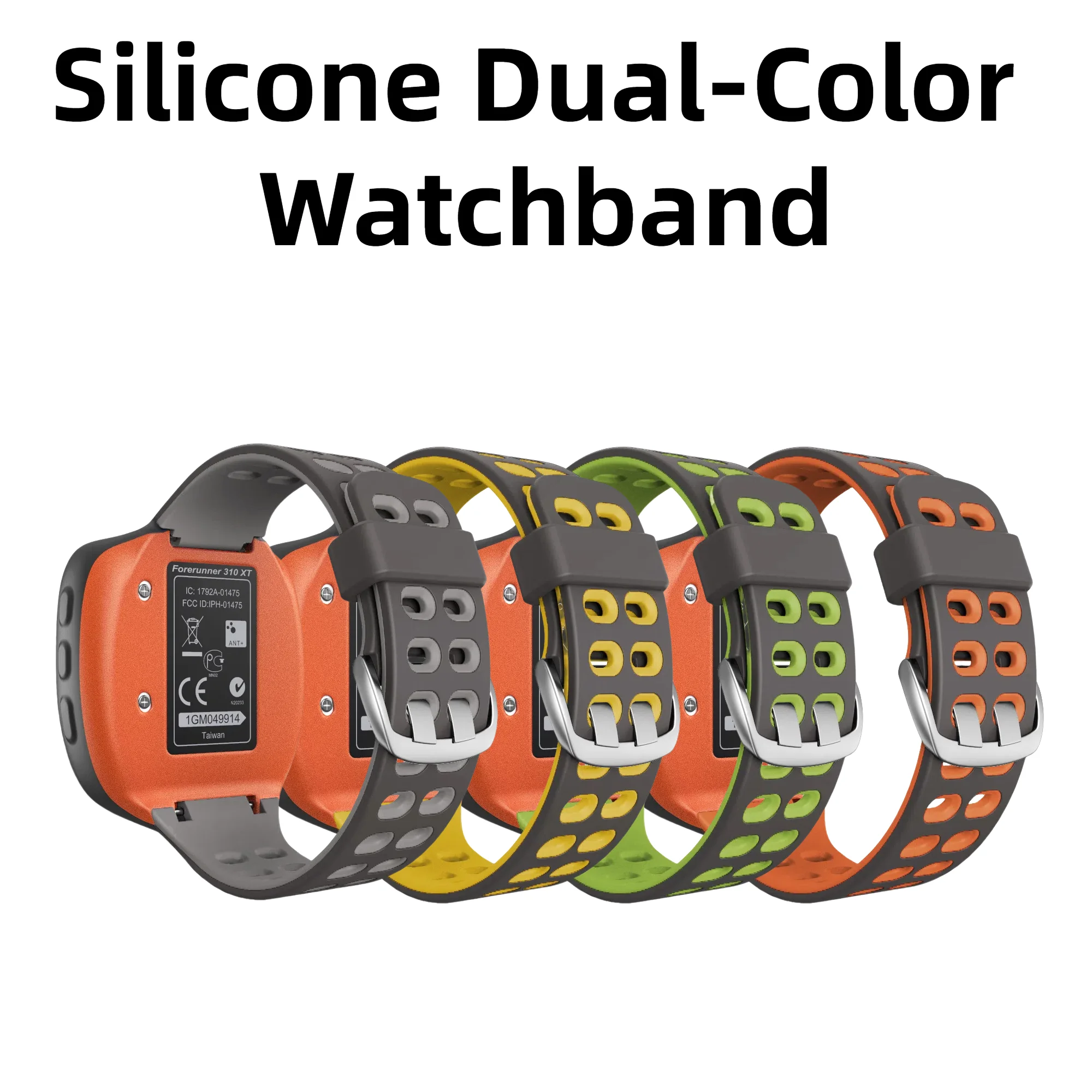 Soft Silicone Watch Strap Accessory Specifically Designed for Garmin Forerunner 310XT Smartwatch.