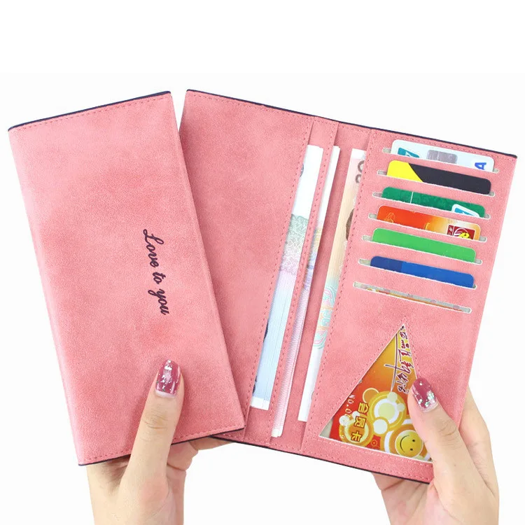 2021 new ultra-thin men and women wallet original matte PU leather retro wallet coin hand wallet coin purse checkbook