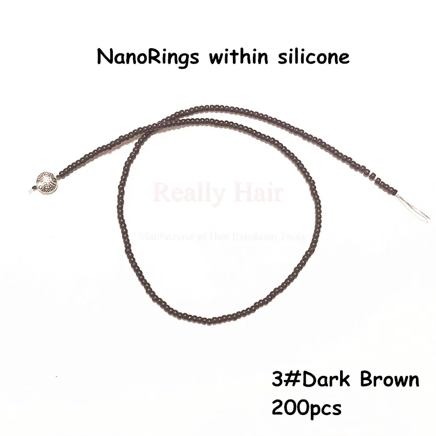 Convenient 200pcs NanoRings Hair extension(without hook needle) NanoRingsWithinSilicone hair extension tool kits