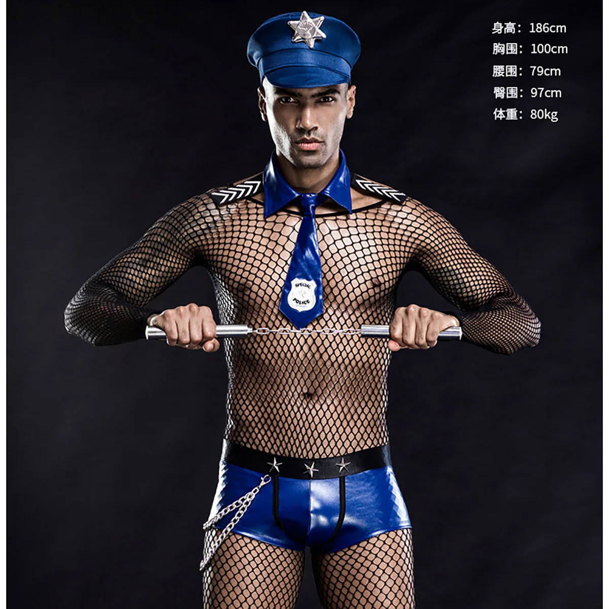 Men's Sexy Underwear See-through Gay Bar Adult Role-playing Sexy Uniform Temptation Cosplay Undefine Sexy​ ​Outfit Suit