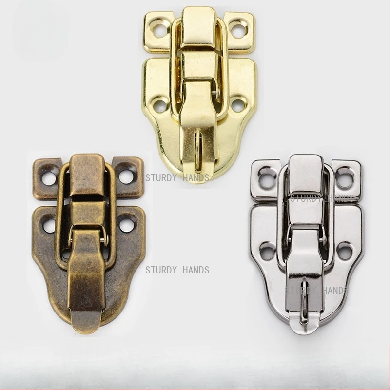 10pcs stainless steel duckbill buckle wooden gift box buckle toolbox hardware accessories can be padlocked