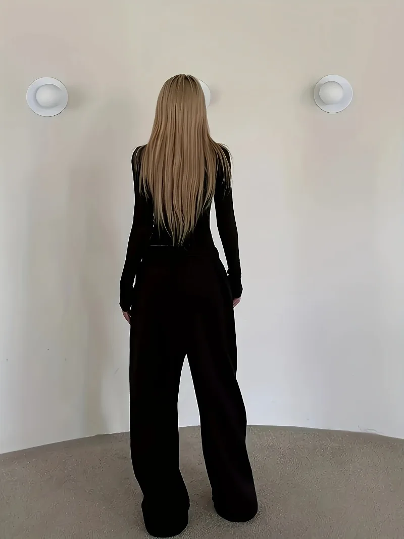 Sportbroek met rechte pijpen voor dames, lichtgrijs, 100% puur katoen met elastische tailleband, comfortabel en casual herfst