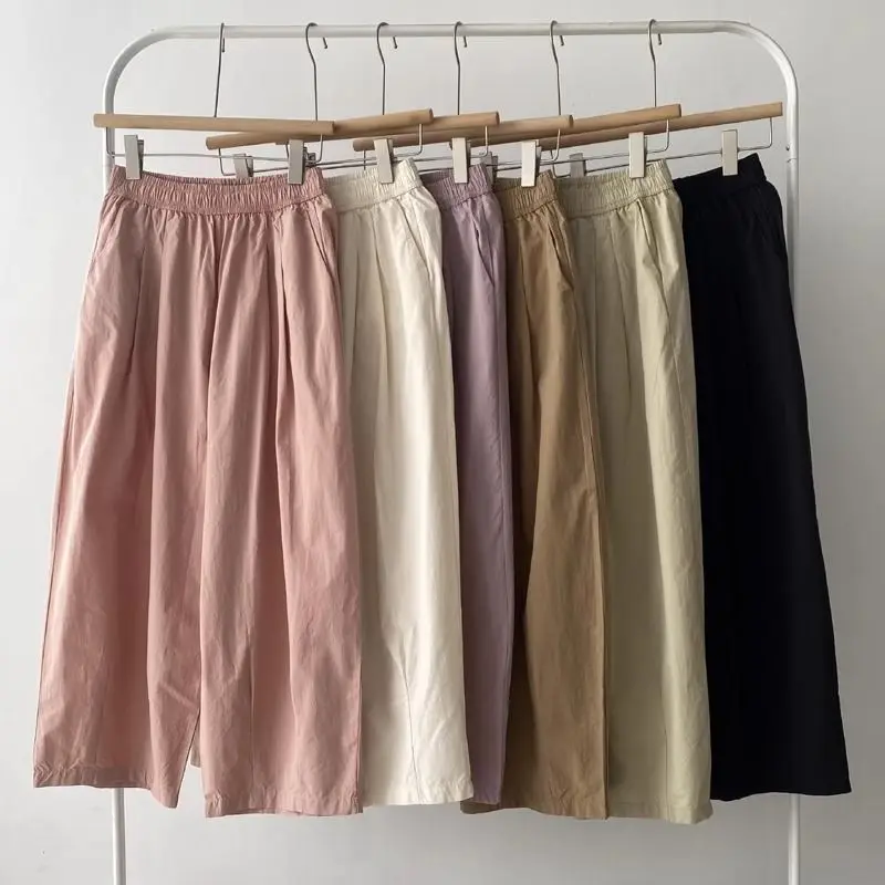 

plus Size 300 Pou Japanese Sle Elastic Waist Workwear Casual Pants Men's Loose Slimming Dad Nine-Piece Summer Pants