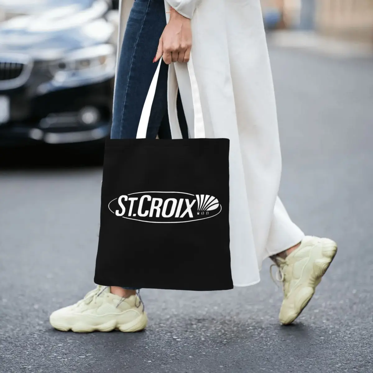 

St Croix Logo Shopping Bags Reusable Canvas The Tote Bag Ladies Shoulder Tote Travel Handbag