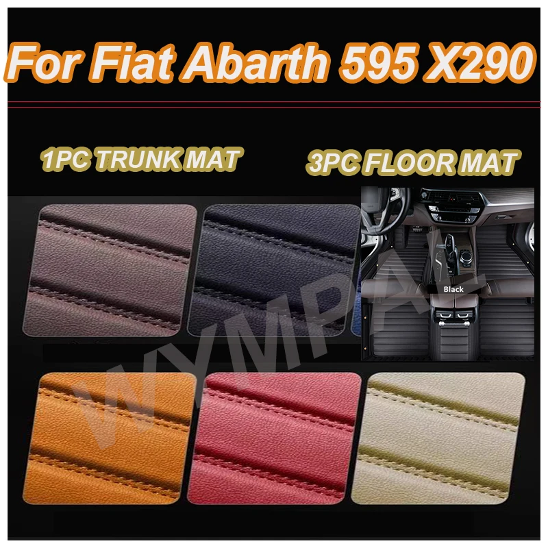 

LUXURY Car Floor Mat For Fiat Abarth 595 X290 2012~2022 Waterproof Tapetes Para Carro Alfombrillas Coche Car Mats Floor