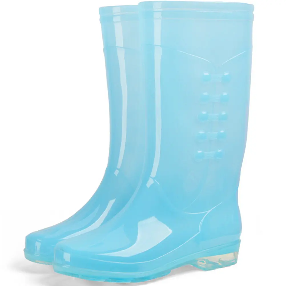 

1Pair Transparent Women Rain Boots Waterproof Anti-Skid Rain Shoes Durable Practical Non-Slip Rainproof Shoe Covers