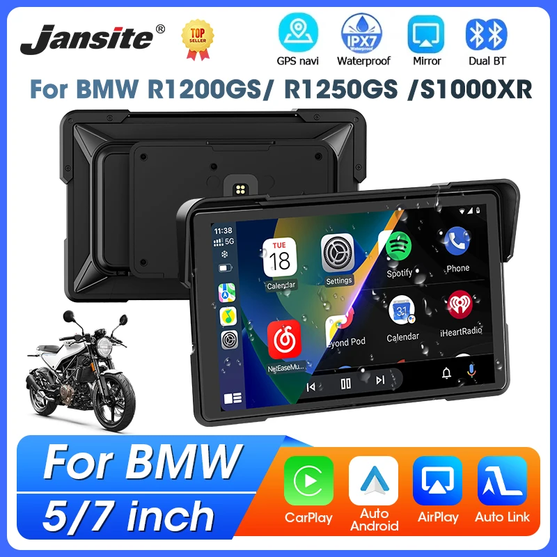 

5/7-дюймовый экран Carplay для мотоциклов BMW, GPS-навигация, двойной Bluetooth, беспроводной Android Auto для BMW R1200GS ADV/ R1250GS ADV/S1000XR