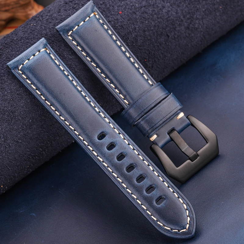 Echtes Leder Uhrenarmbänder 4 Farben Für Panerai Uhr Band Zubehör Frauen Männer Rindsleder Armband 20mm 22mm 24mm 26mm Armband