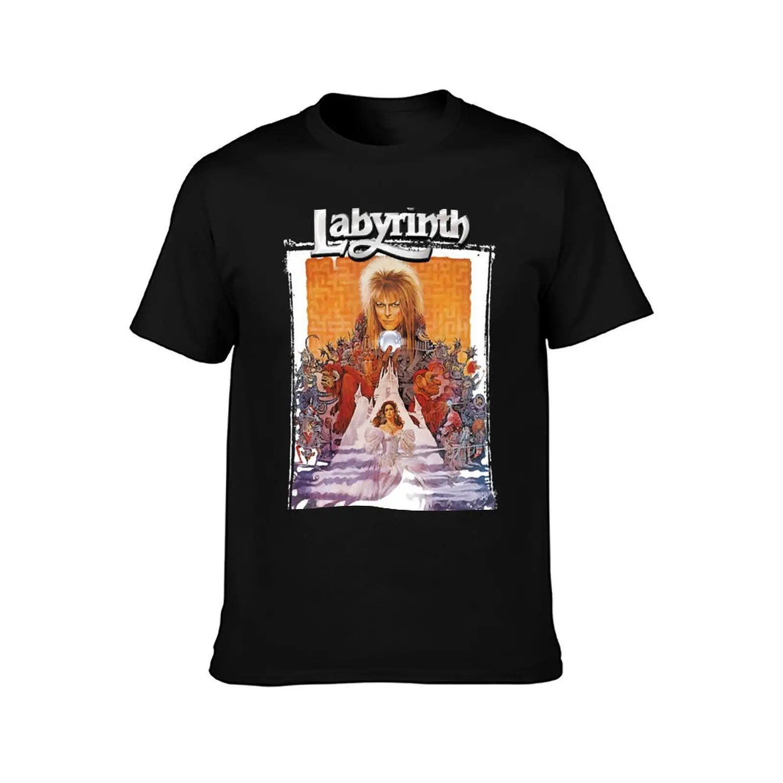 Labyrinth T-Shirt, Summer Casual Cotton Tee, Oversized Streetwear Tops, Vintage Graphic Print, Loose Fit Short Sleeve
