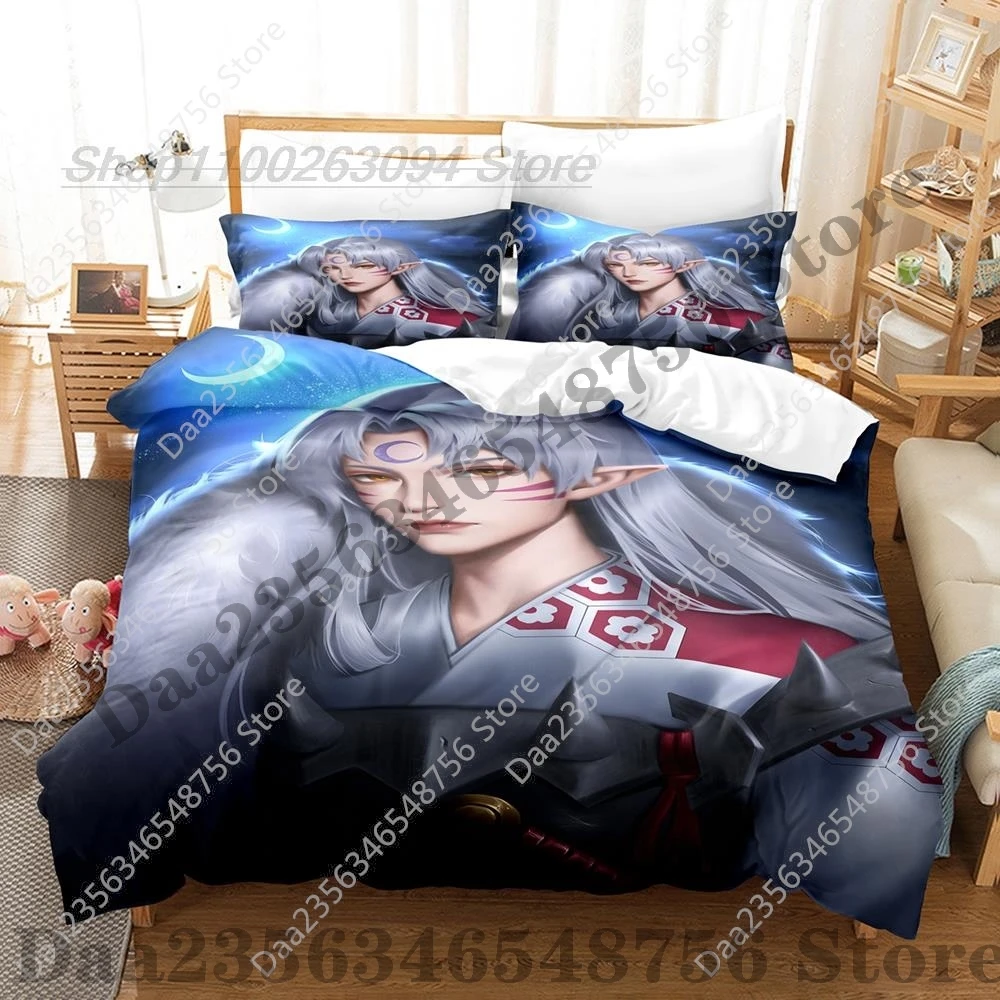 New Inuyasha Bedding Set Single Twin Full Queen King Size Bed Set Aldult Kid Bedroom 3D Anime bed sheets and pillowcases 2025 Ka