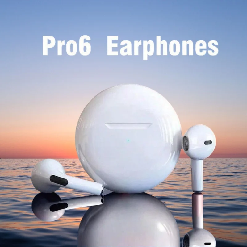 Pro6 TWS Touch Control Wireless Bluetooth 5.0 Headphones Sport Earbuds Music Headset For iphone Xiaomi phones Earphones