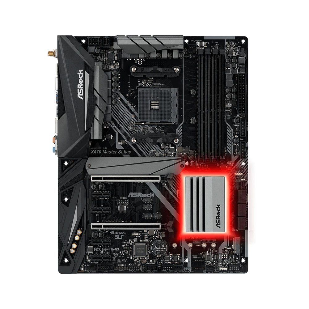 Imagem -02 - Asrock-motherboard X470 Master Sli ac Amd X470 Ryzen 5950x r7 5700x3d r5 5600 Cpu Ddr4 3466 Mais Mhz Nvme M.2 Sata