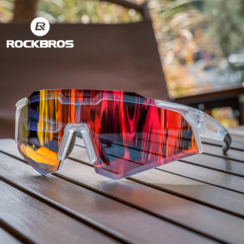 ROCKBROS HD spolaryzowane okulary rowerowe moda kolorowe soczewki fotochromowe okulary rowerowe dla mężczyzn kobiety Outdoor Sports Goggle