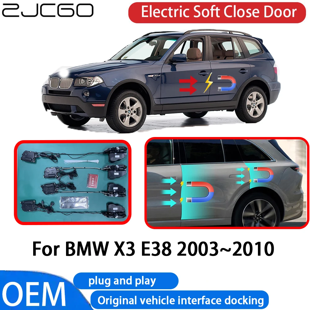 

ZJCGO for BMW X3 E38 2003-2010 Car Automatic Electric Soft Close Door Closer System OEM Plug and Play Comfort Closing