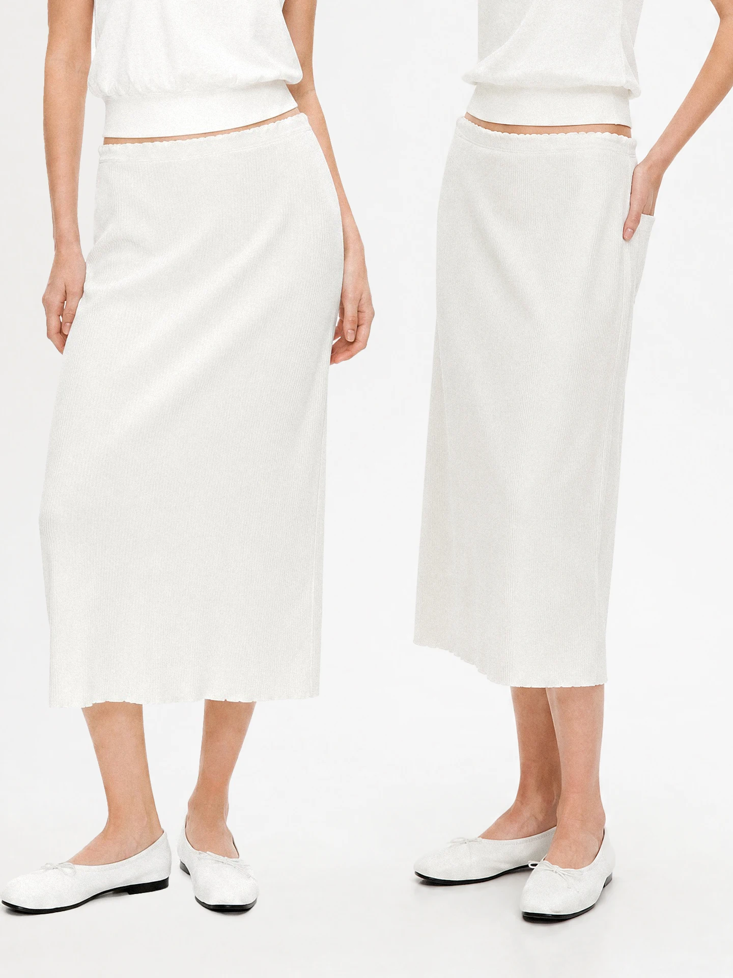 TDDP Cotton Lace Trim Midi Skirt Women's Loose Fitting Slimming Summer New Style Citywalk Friendly Breathable Straight Cut Skirt