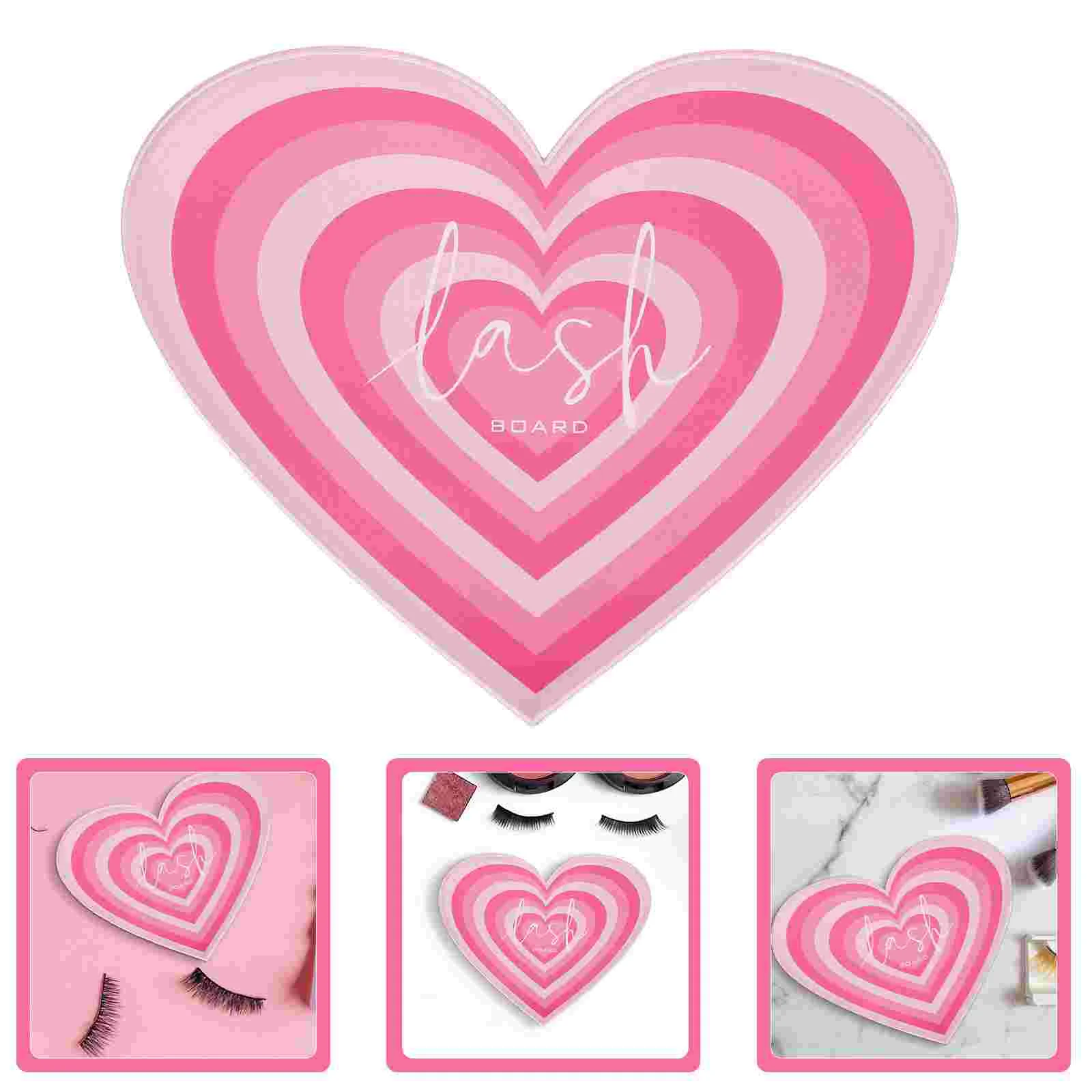 Tray Heart-Shaped Eyelash Plate Fake Eyelashes Plates Acrylic Tiles for Extension Cute Platform