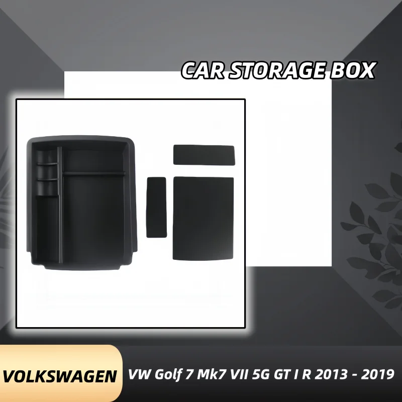 

Car Armrest Storage Box Tray Orgainzer For Volkswagen VW Golf 7 Mk7 VII 5G GT I R 2013 - 2019 Stowing Case Interior Accessories