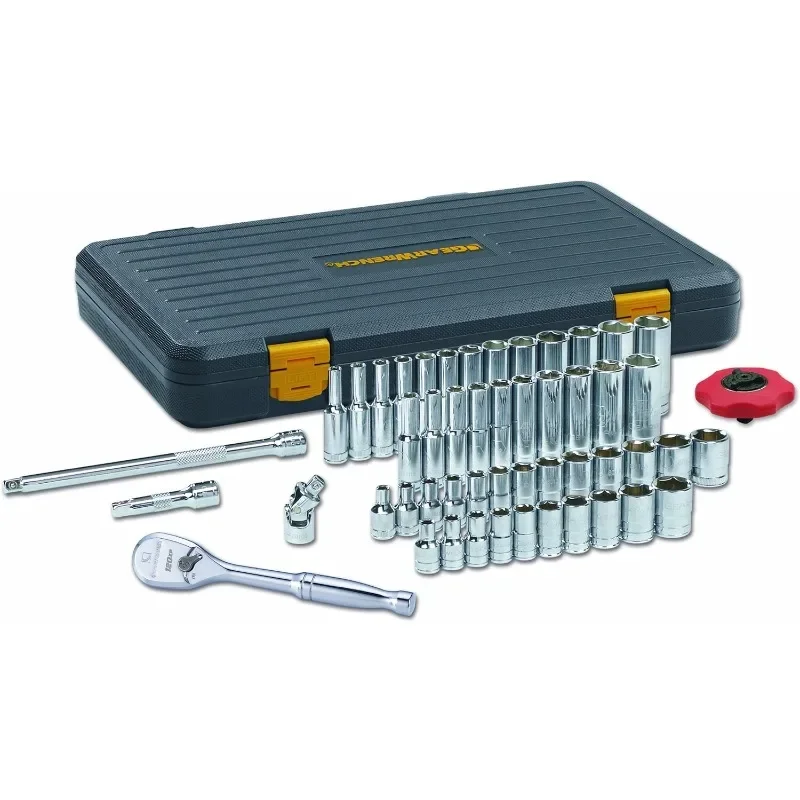 51 Pc. 1/4 Inch Drive 6 Pt. 120XP Mechanics Tool Set, Standard & Deep, for SAE/Metric - 80300P