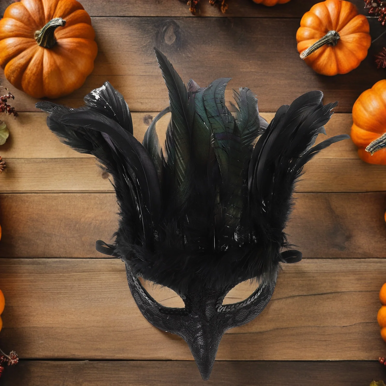 羽根付き仮面舞踏会マスク ブラック ハーフフェイス 装飾 軽量 快適 ゴシックスタイル ハロウィンパーティー 女性 男性 コスプレボール