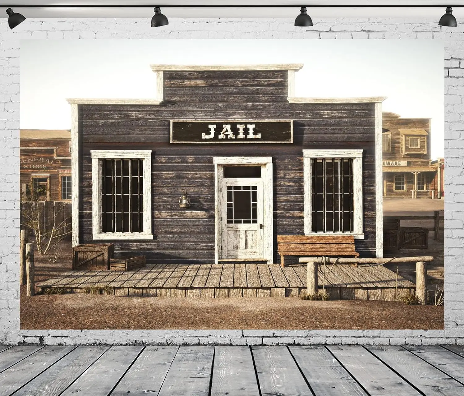 Gloredépensé Sheriff Photo Background, Jail, Wooden, Door, Birthday, Baby Shower, Photography Background, Banner Studio