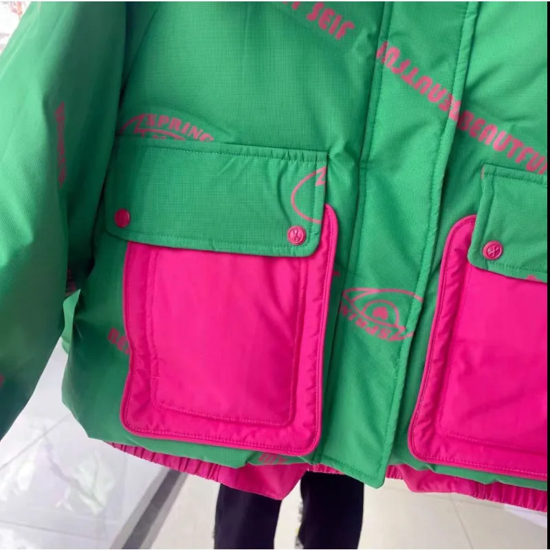 Outerwear New National Standard 90 White Duck Down High-end Down Jacket Short Dopamine Hooded Fashionable Trendy Thick Warm Coat