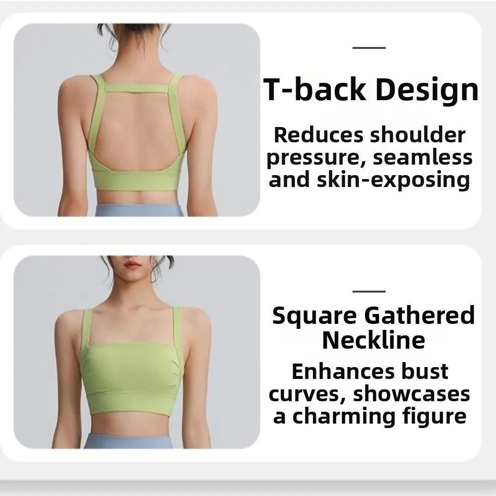 حمالة صدر رياضية نسائية قابلة للإزالة، مقاومة للصدمات، دعم عالي التأثير، حمالة صدر رياضية من الخلف، حزام عريض، ملابس داخلية لليوجا #4