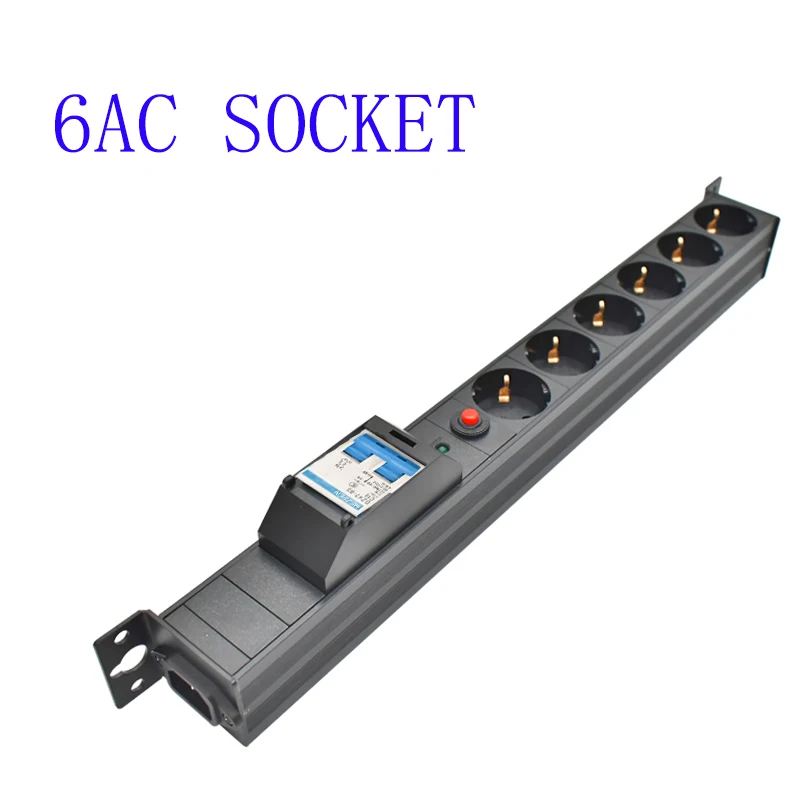 Aluminium alloy PDU power strip Shadow storage socket C14 port Power Distribution Unit  EU Outlet Socket Digital display ammeter