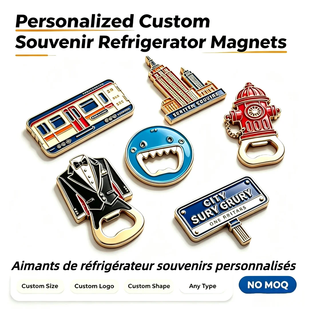Customize Fridge Magnets Personalized Design Soft Enamel Refrigerator Magnet 3D Zinc Alloy Metal Fridge Magnet Tourist Souvenir