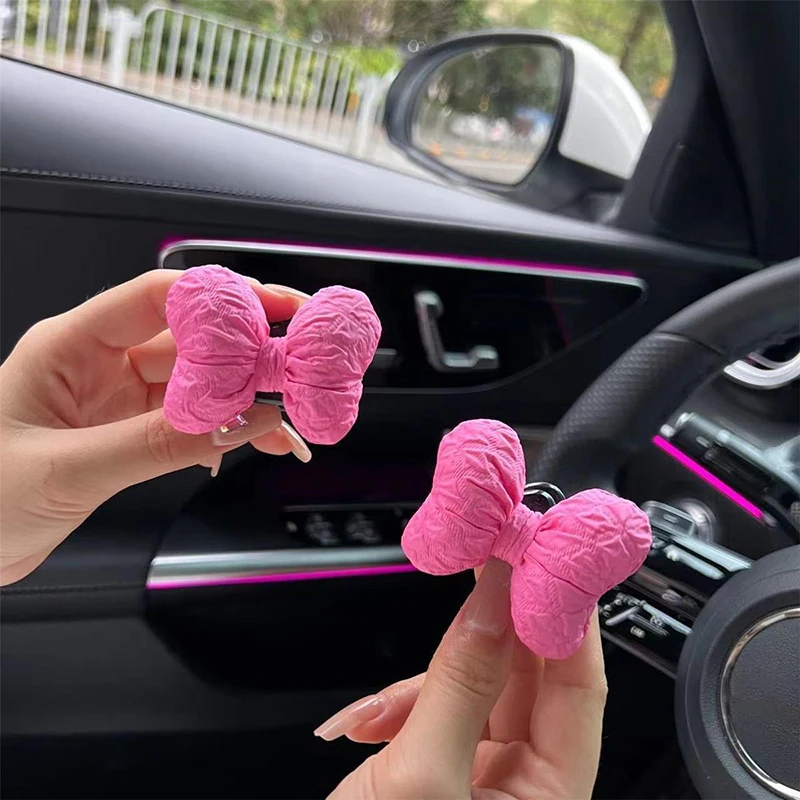 Cute Bow Clutch Decoration Car Wiper Turn Signal Switch Ornaments Kawaii Bowknot Car Wiper Doll Auto Interior Accessories