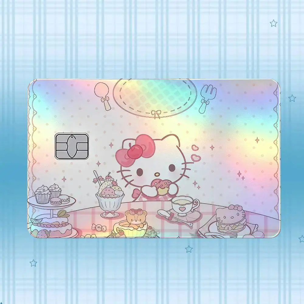 H-Hello Kitty Laser-Holografischer Karten-Skin-Aufkleber für Kredit- und Debitkarten – 4 Stück/Set, wasserfester, kratzfester Schutz – Detail 7