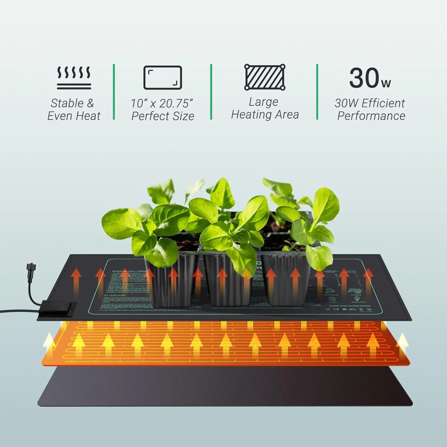 LUXBIRD 4 Pack Seedling Heat Mat with Digital Thermostat Controller 10