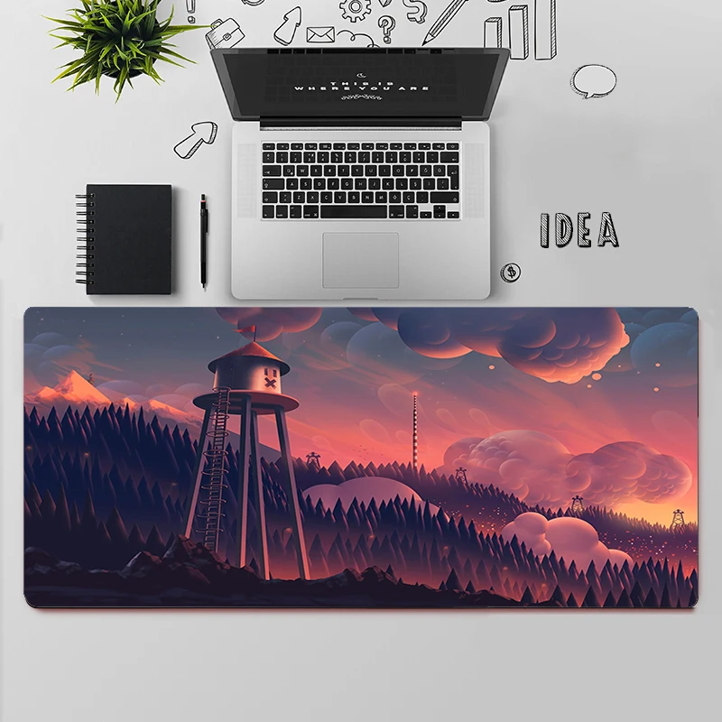 Deep Forest Sunset Gaming Mouse Pad Large Mouse Pad Gamer Computer Mouse Mat Big Mousepad XXL Carpet Keyboard Desk Mat Mause Pad