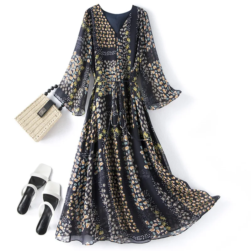 

New Fashion Large Size XXXL Fat Lady Clothing Summer Dress Women High Quality Elegant Party Long Loose Dresses Black Print