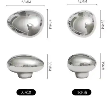 Silver Ceramic Water Droplet Hook Decorative Hooks Entrance Hanging Clothes Hooks Key Hook Wall Shelf Storage Rack Organizer — 2