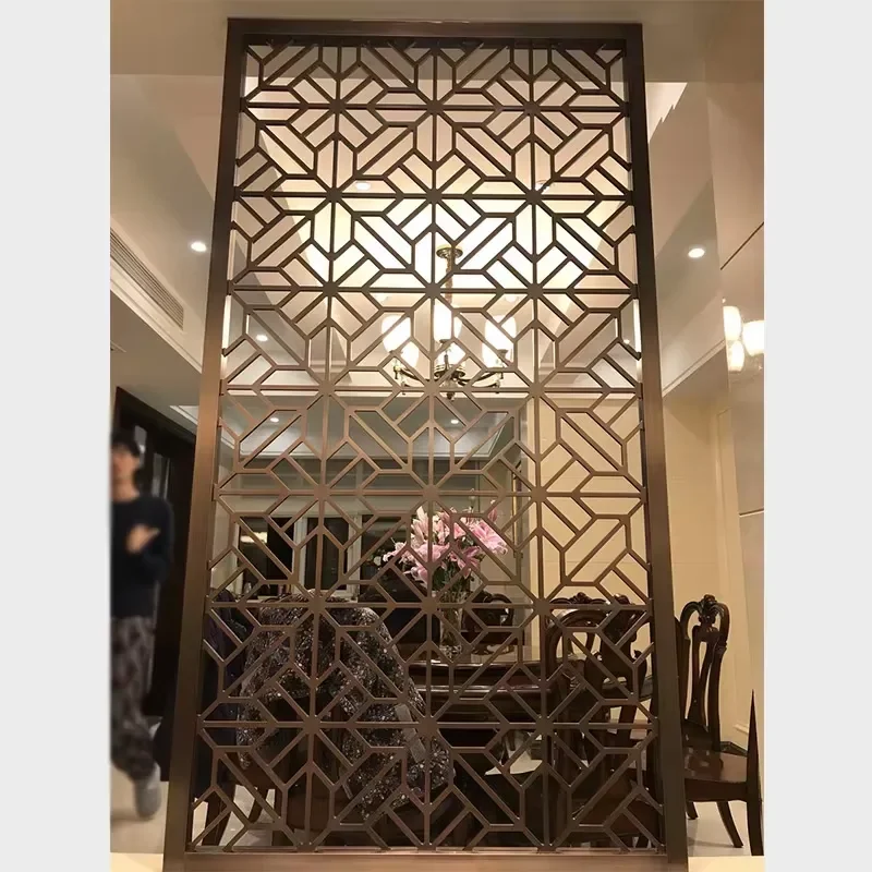 Luxury Gold Stainless Steel Room Partition Screen Baffle for Building Interior Decoration Modern Home Divider Panel