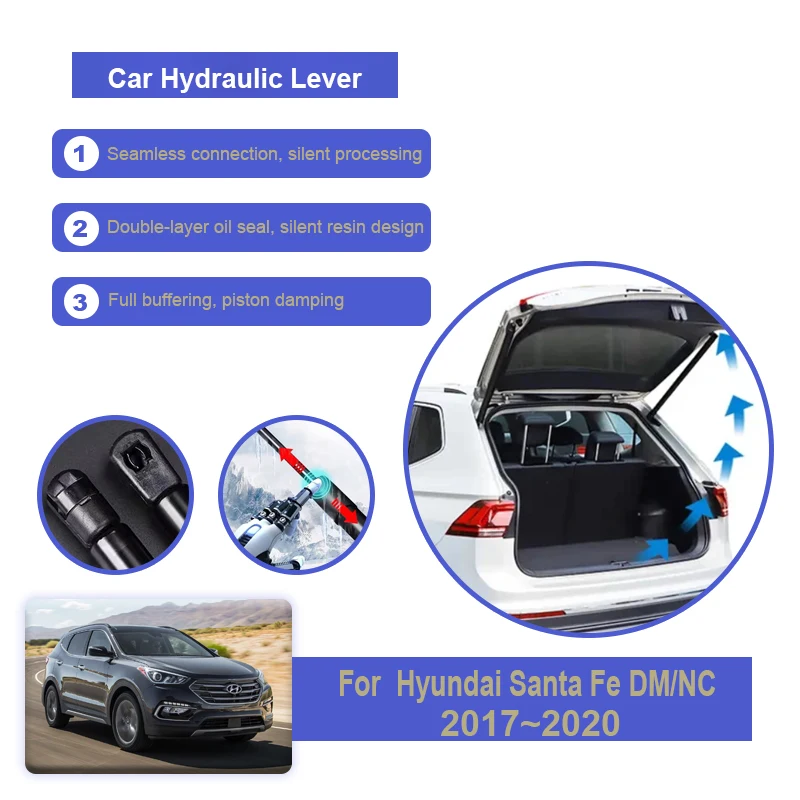 

Гидравлический стержень для багажника автомобиля Hyundai Santa Fe MK3 DM NC 2017 ~ 2020, газовые стойки, амортизационная стойка, поддерживающие автомобильные аксессуары