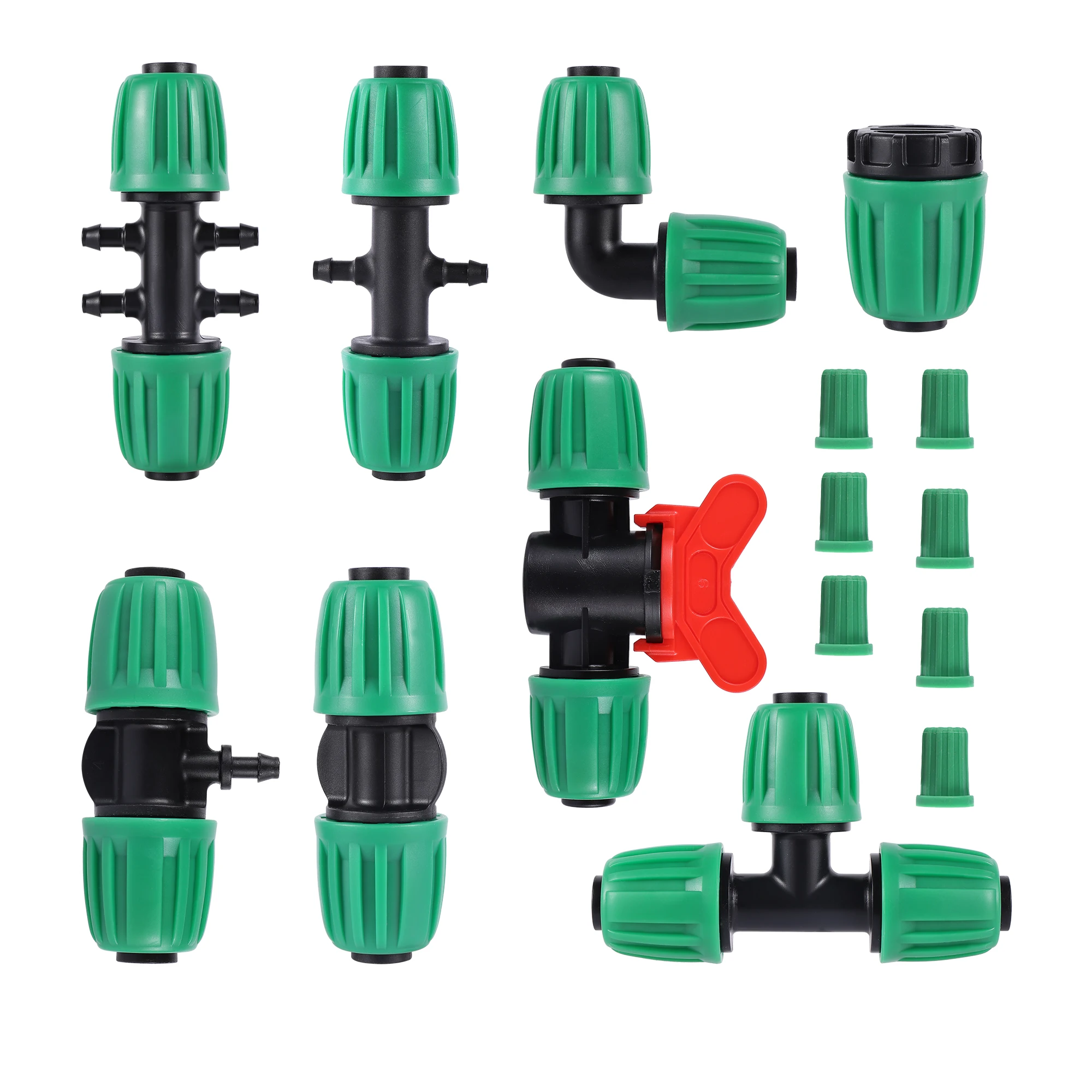 

Garden Hose 16mm to 4/7mm Barb Fitting Irrigation Pipe Connector PE Pipe Locking Valve Connector Locking Nut Connector